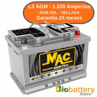 L3 AGM - 1.100 Amperios  - Gel - Sellada