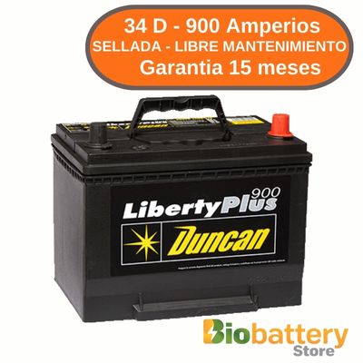 34 D - 900 Amperios - Sellada Libre Mantenimiento